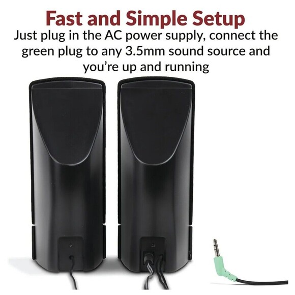 Cyber Acoustics CA-2014 Computer Speakers Full Stereo Multimedia - Picture 2 of 7